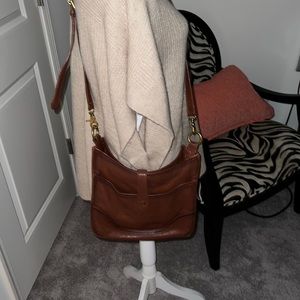 Frye purse bag shoulder crossbody brown leather satchel